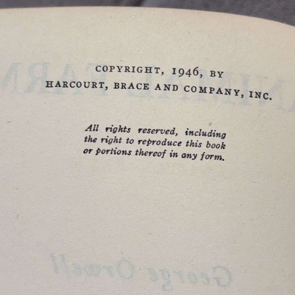 Animal Farm George Orwell 1946 1st Edition book of month HC DJ Harcourt Brace - Picture 9 of 16
